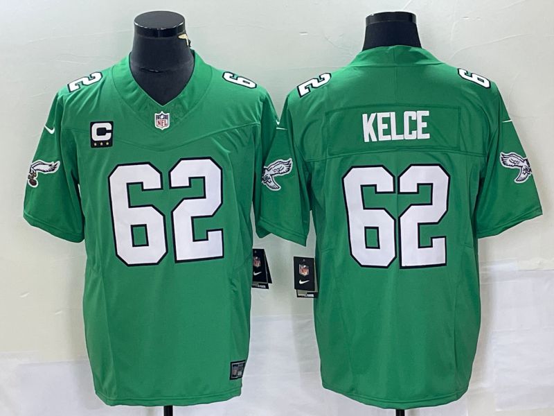 Men Philadelphia Eagles #62 Kelce Green Nike Throwback Player Game NFL Jerseys->cincinnati reds->MLB Jersey
